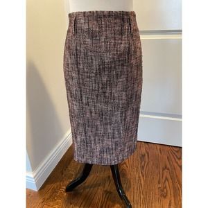 NWOT YVES SAINT LAURENT Multi Cotton Silk Blend Pencil Skirt SZ IT 44/US 8